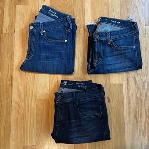 (3) 7 for all Mankind Jeans (Size26&27)